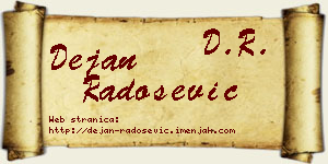 Dejan Radošević vizit kartica
